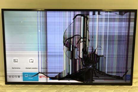 Poškodená obrazovka na TV